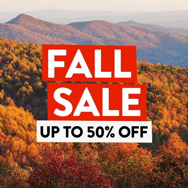 Fall Sale: up to 50% off.