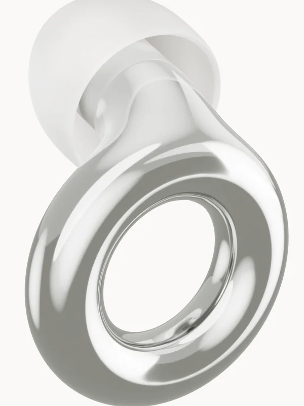A silver Loop Experience earplug.