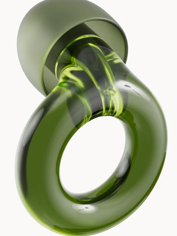 A Loop Engage earplug in Green.
