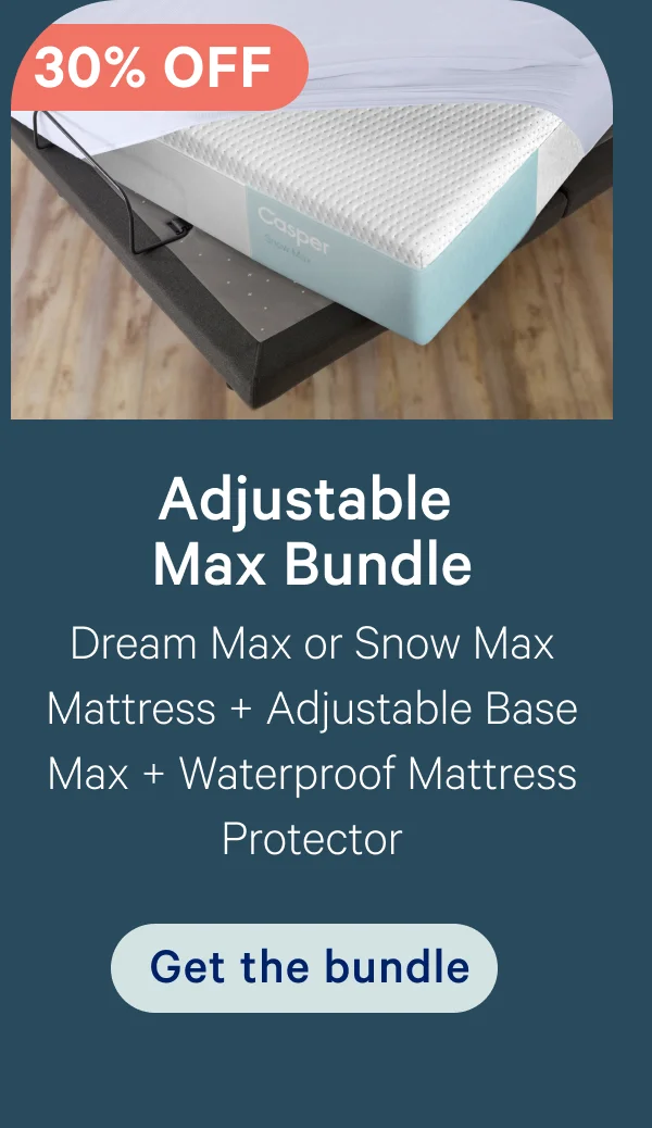 Adjustable Max Bundle; Dream Max or Snow Max Mattress + Adjustable Max Base + Waterproof Mattress Protector