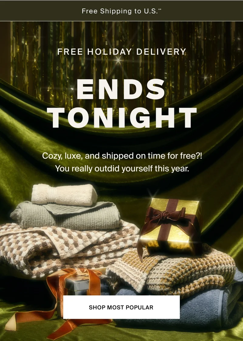 Last day to get gifts before Christmas with Free standard shipping!