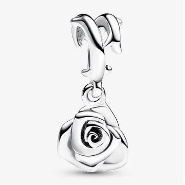 Rose in Bloom Dangle Charm
