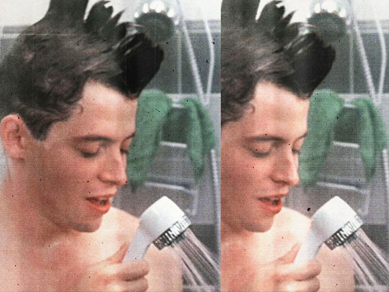 Image may contain: Matthew Broderick, Matthew Broderick, Person, Indoors, Adult, Bathroom, Room, and Shower