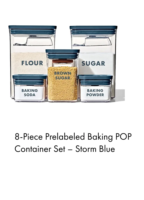 8-Piece Prelabeled Baking POP Container Set – Storm Blue