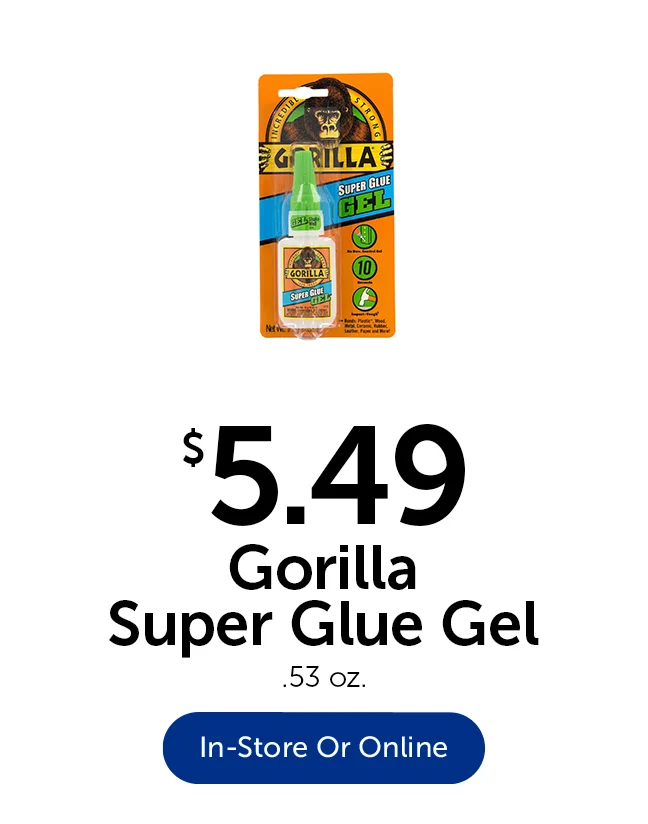 $5.49 Gorilla Super Glue Gel - .53 oz.