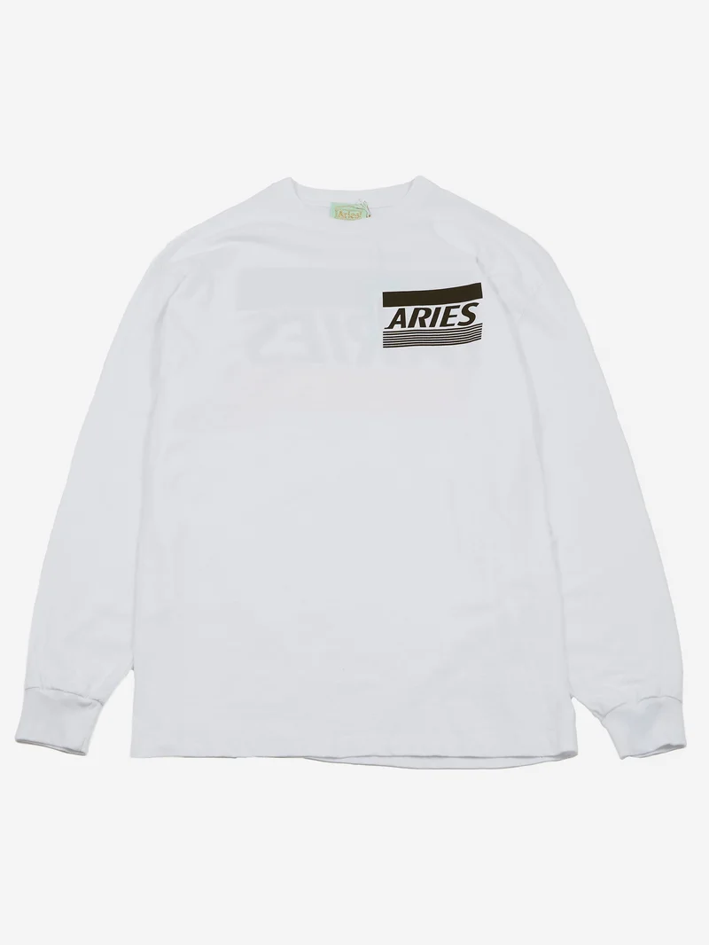Image of Aries Credit Card Long Sleeve T-Shirt - White
