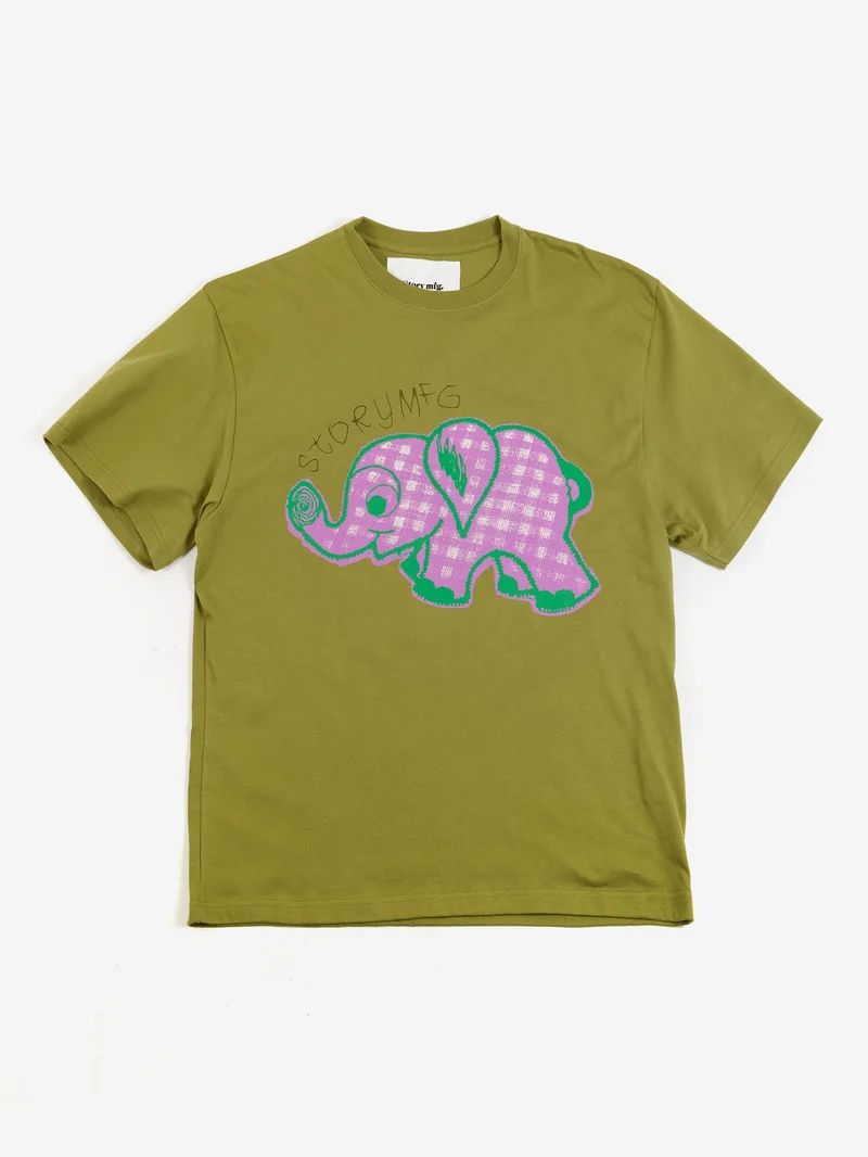 Image of Story mfg. Grateful Short Sleeve T-Shirt - Olive Ele