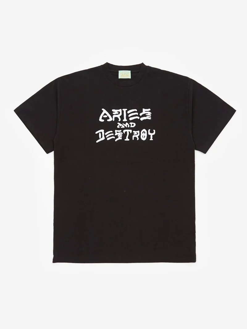 Image of Aries Vintage Aries and Destroy SS Tee - Black
