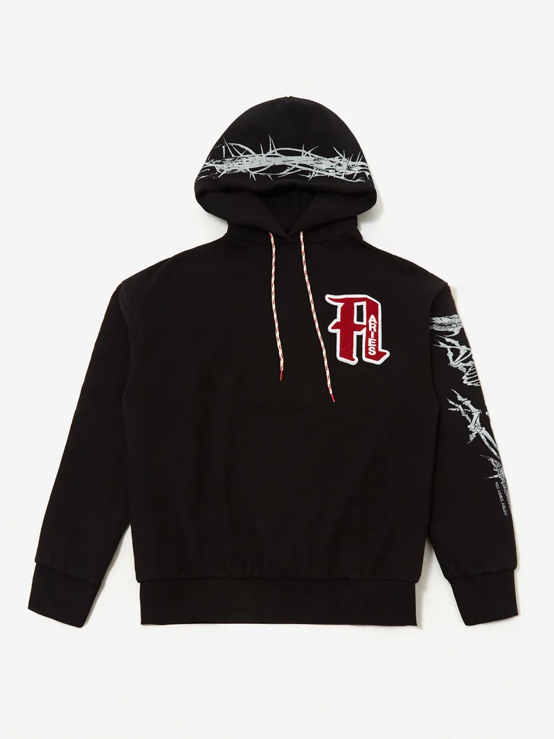 Image of Aries Nothing Matters Embroidered Hoodie - Black