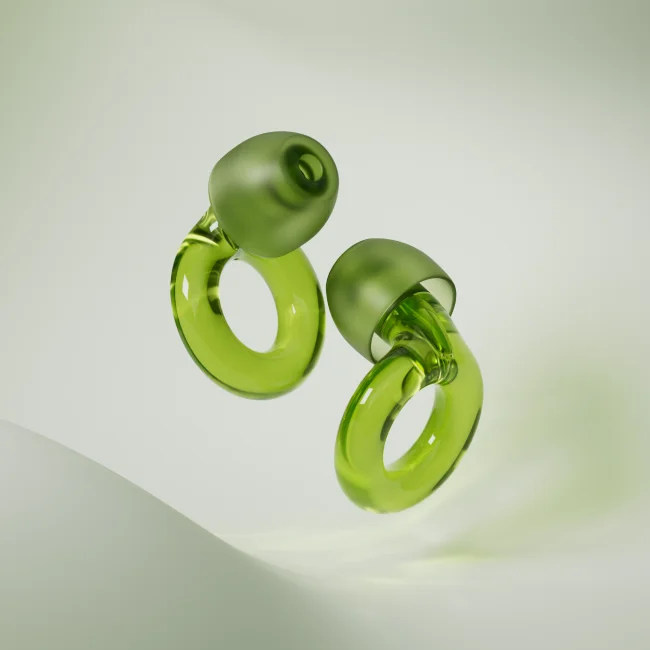 Engage earplugs in Green.