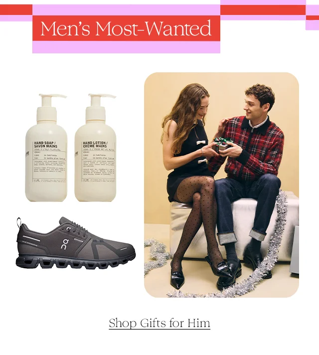 Hand care, On sneakers and a man and woman exchanging a gift.