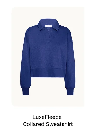 LuxeFleece Collared Sweatshirt in Marine Blue