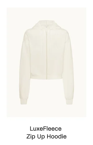 LuxeFleece Zip Up Hoodie in Fresh Snow