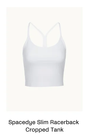 Spacedye Slim Racerback Cropped Tank in Cloud White