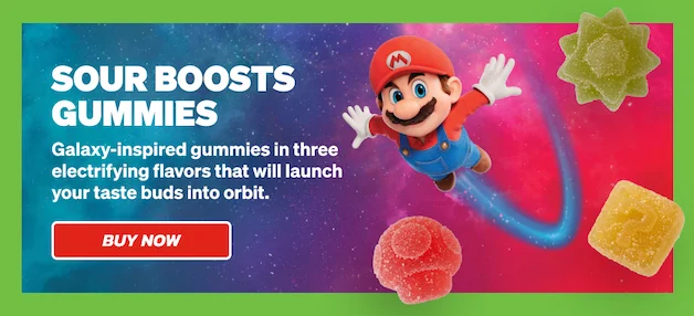 SOUR BOOSTS GUMMIES: Galaxy-inspired gummies in three electrifying flavors that will launch your taste buds into orbit. Click here to buy now!