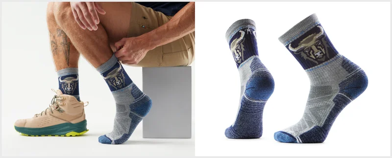 Hike Bison Crew Socks