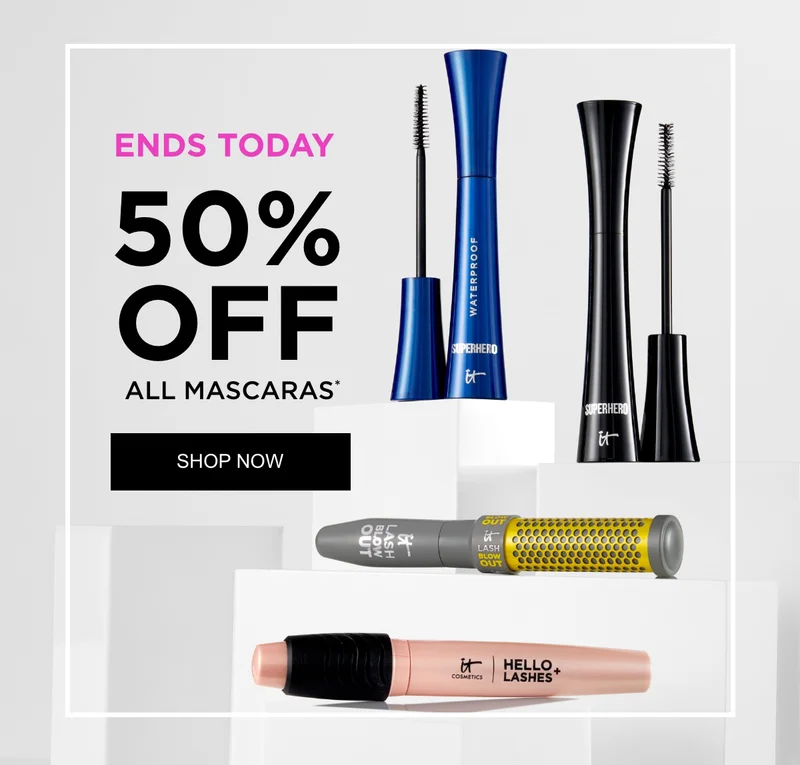 Ends Today 50% Off All Mascaras