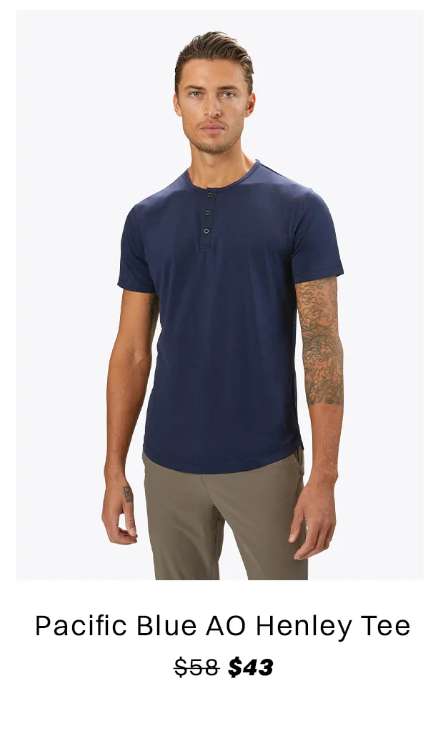 Blue AO Henley Tee
