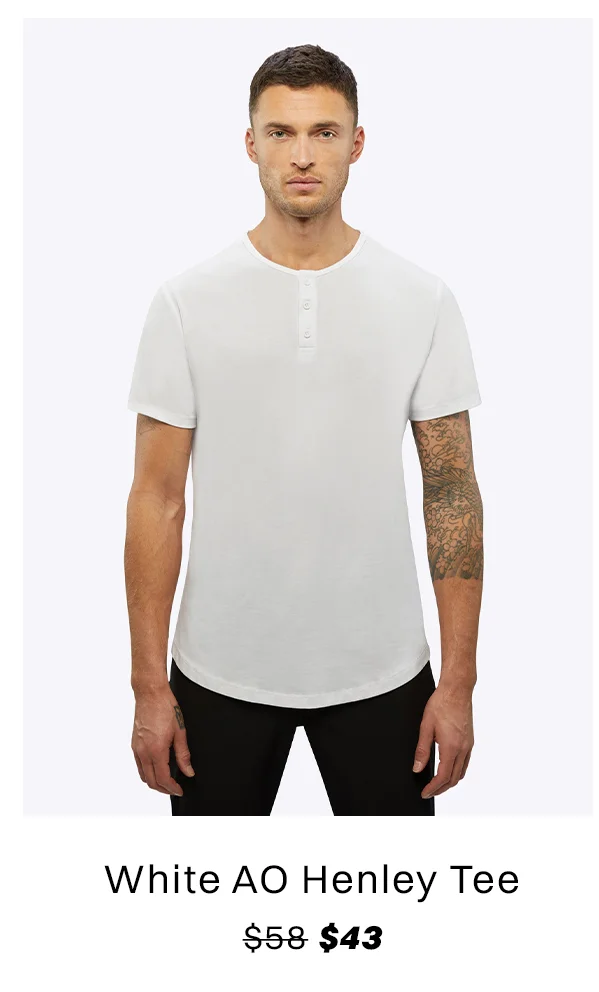 White AO Henley Tee