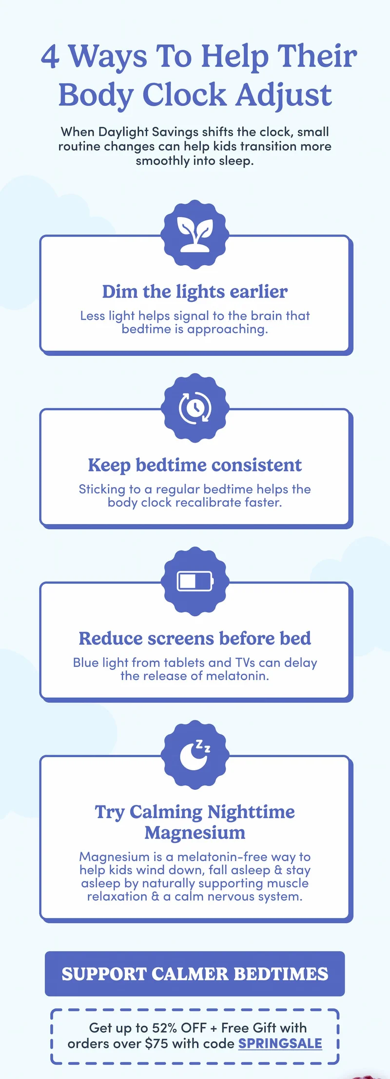 4 ways to help their body clock adjust