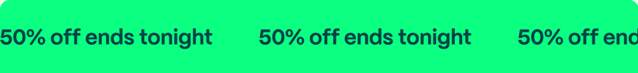 50% off ends tomorrow