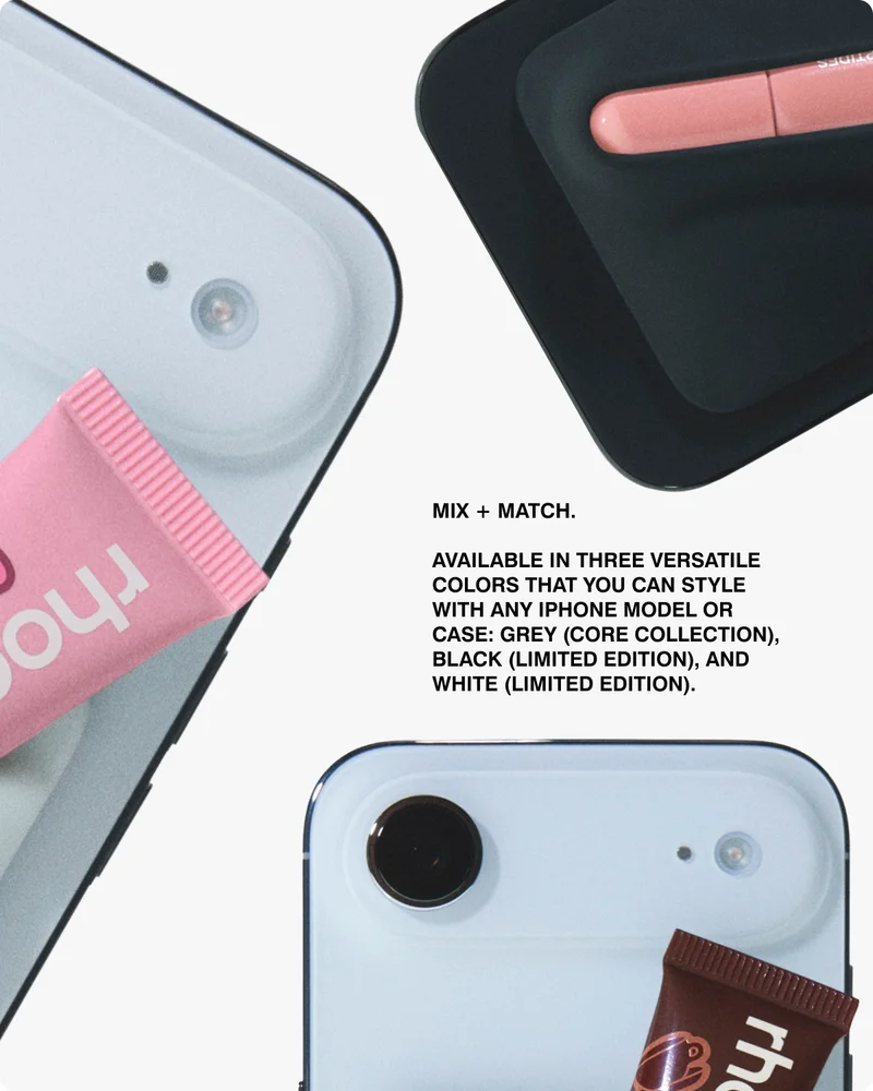 MIX + MATCH. Available in three versatile colors that you can style with any iPhone model or case: grey (core collection), black (limited edition), and white (limited edition).
