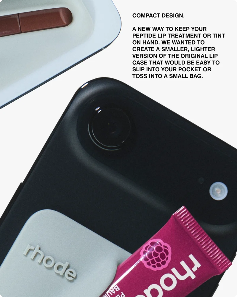 COMPACT DESIGN. A new way to keep your Peptide Lip Treatment or Tint on hand. We wanted to create a smaller, lighter version of the original lip case that would be easy to slip into your pocket or toss into a small bag.