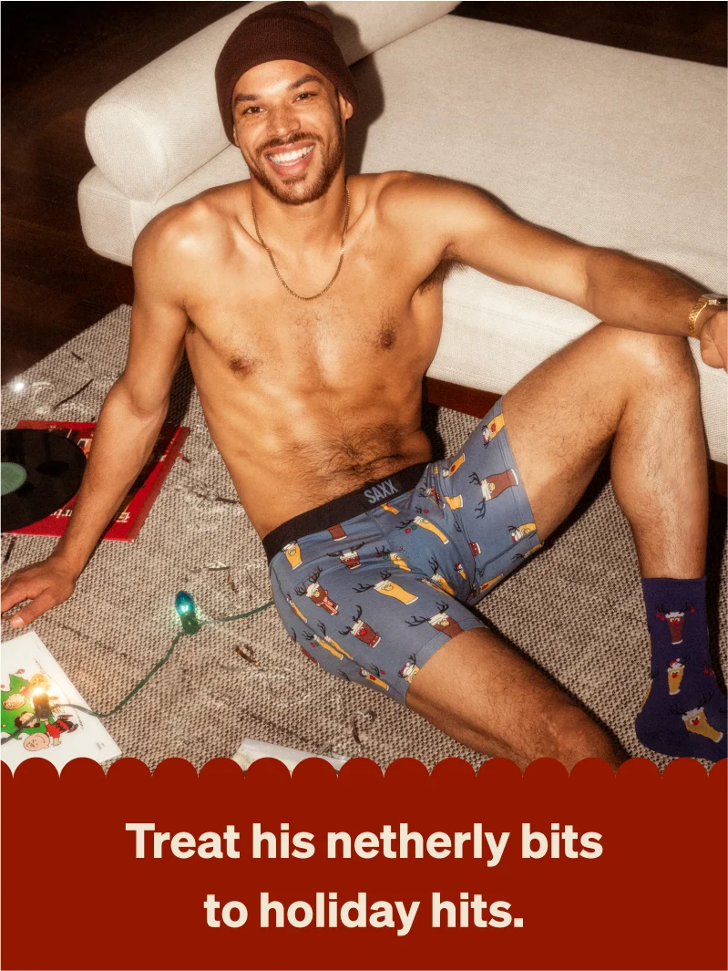 Treat his netherly bits to holiday hits.