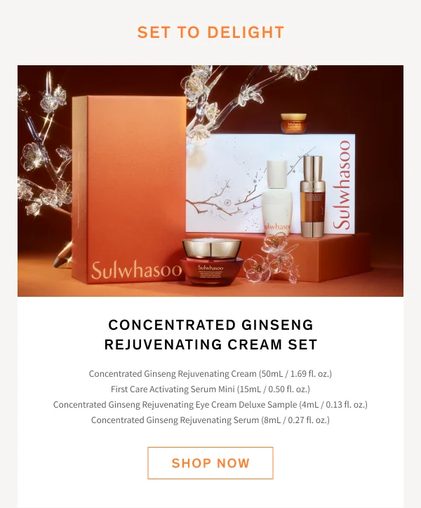 20% Off Holiday Sets and select products Concentrated Ginseng Rejuvenating Cream Set
