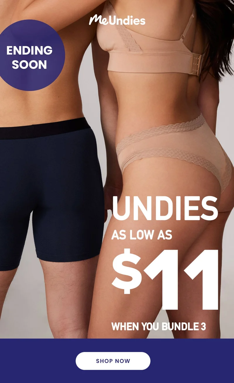 MeUndies | Ending Soon | Undies as low as $11 when you Bundle 3 | Shop Now