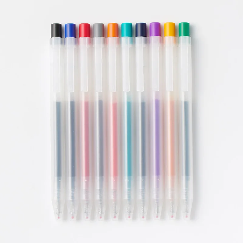 Image of Smooth Gel Knock Type Pen 0.5mm 10 Colors Set