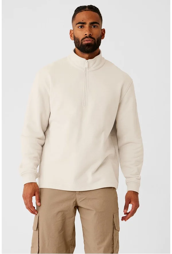 Renown Heavy Weight 1/4 Zip - Bone - Bone / L