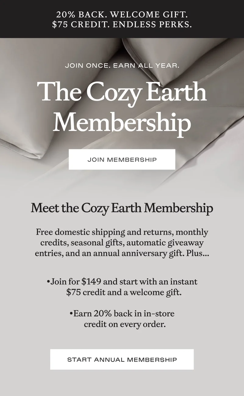 The Cozy Earth Membership - Shop Now The Cozy Earth Membership - Shop Now