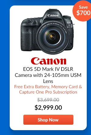 Canon EOS 5D Mark IV DSLR Camera with 24-105mm USM Lens  Free Wrist and Grip Strap