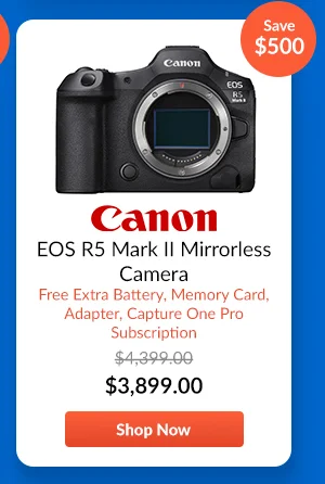 Canon EOS R5 Mark II Mirrorless Camera  Free Extra Battery, Memory Card, Adapter, Capture One Pro Subscription