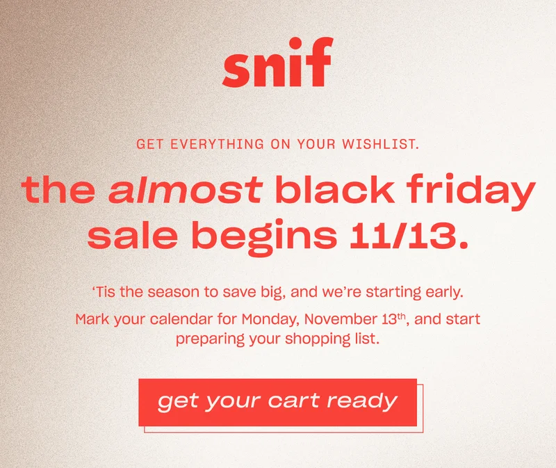 The Almost Black Friday sale drops tomorrow! Prep your cart. ↗