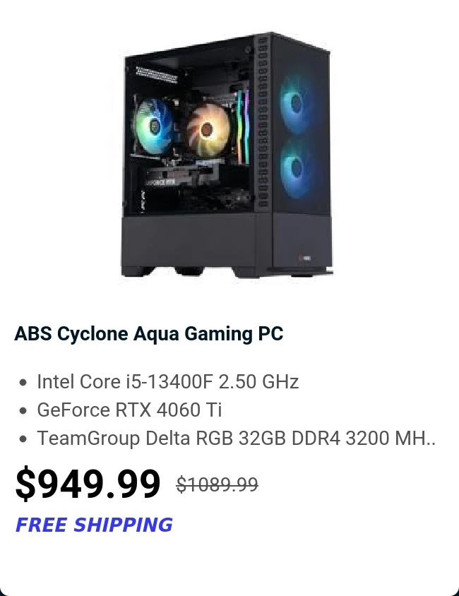 ABS Cyclone Aqua Gaming PC