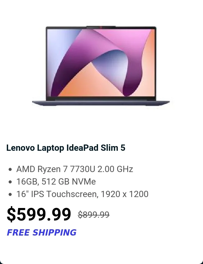 Lenovo Laptop IdeaPad Slim 5