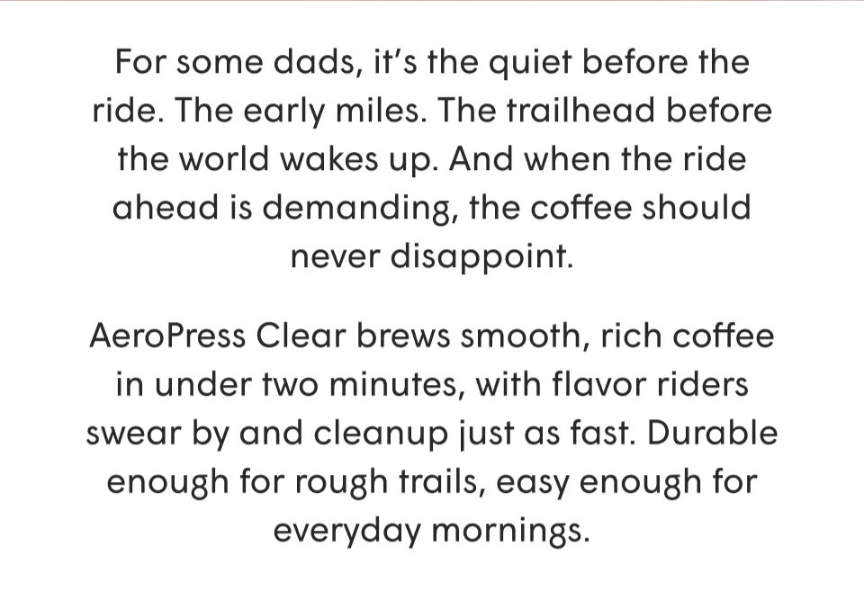 Aeropress clear brews smooth rich coffee in under two minutes.