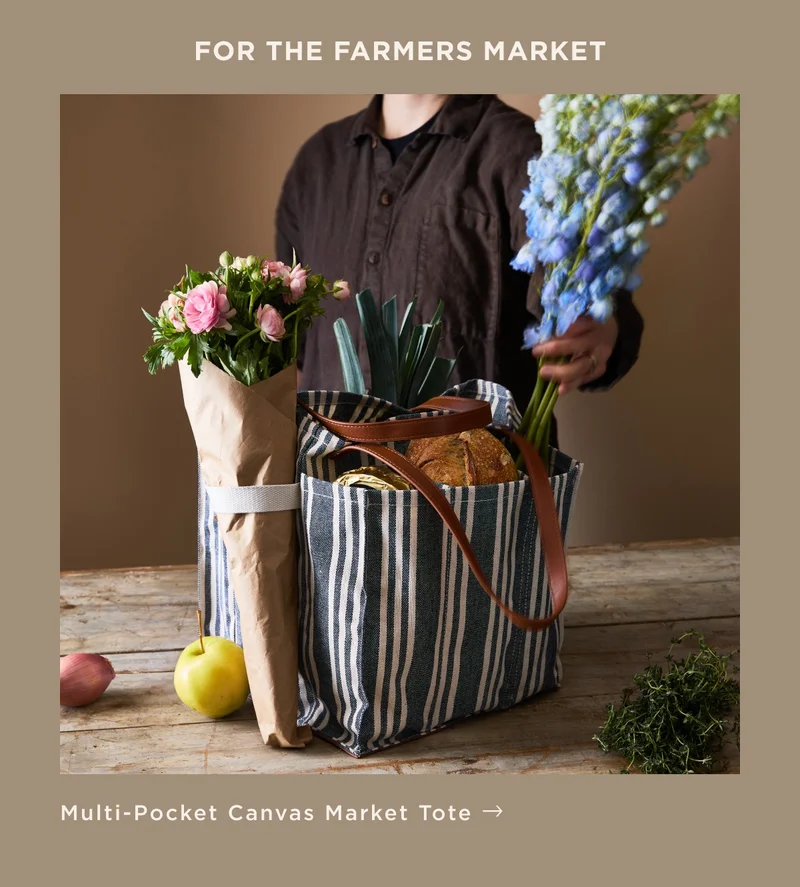MULTI-POCKET CANVAS MARKET TOTE