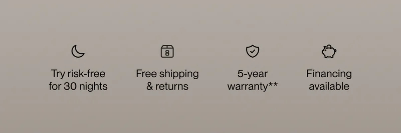 Try risk-free for 30 nights | Free shipping & returns | 5-year warranty