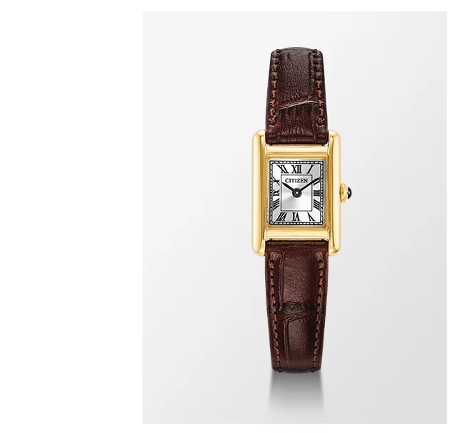 Fio Roma Silver-Tone Dial Leather Strap EG2797-13A
