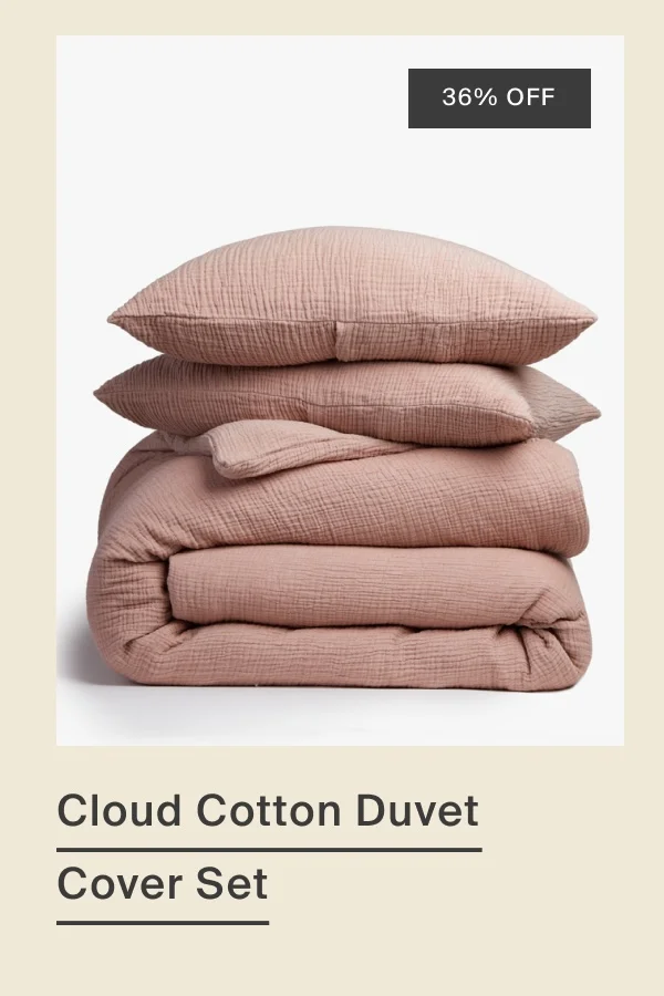 Organic Cloud Cotton Duvet Cover Set in Clay