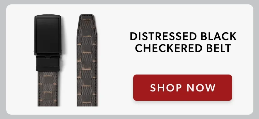 Distressed Black Checkered Belt Distressed Black Checkered Belt