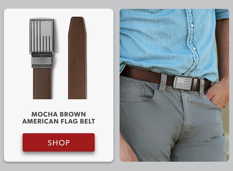Mocha Brown American Flag Belt