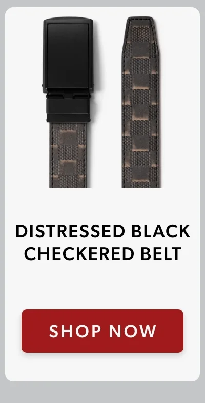 Distressed Black Checkered Belt