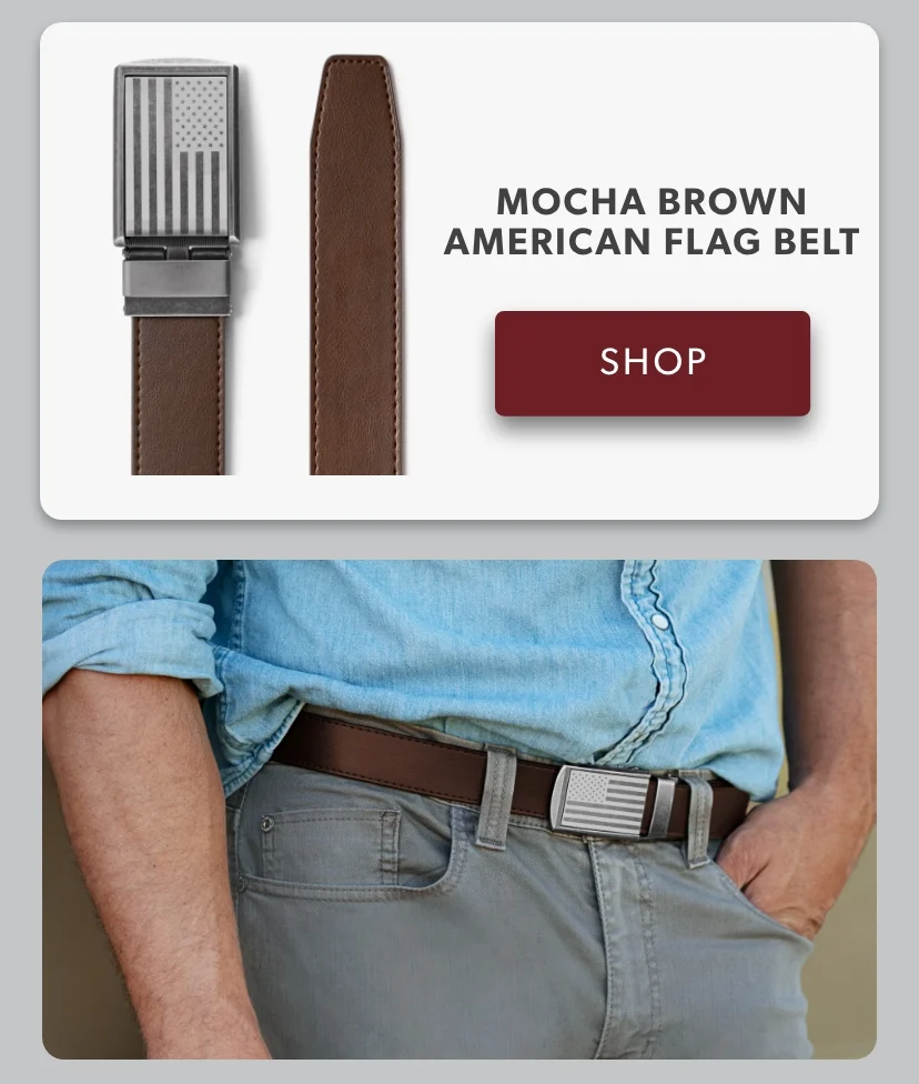 Mocha Brown American Flag Belt Mocha Brown American Flag Belt