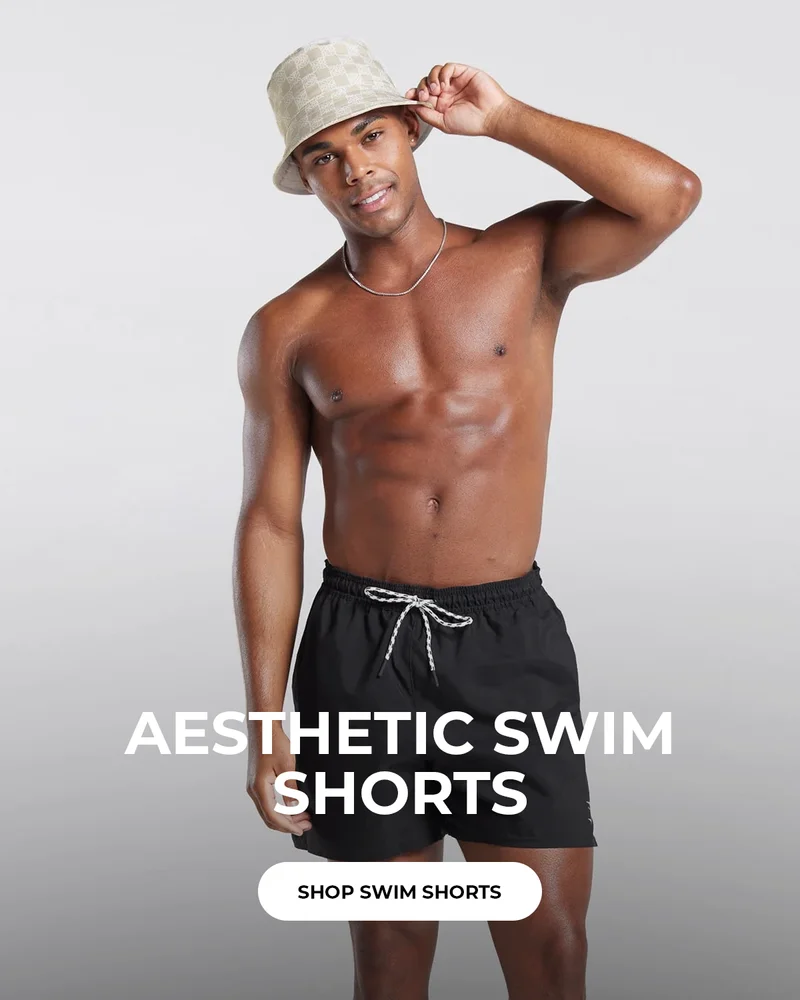 AESTHETIC SWIM SHORTS. SHOP SWIM SHORTS.