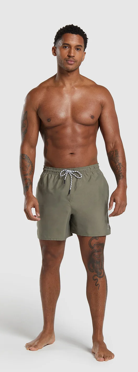 5'' SWIM SHORTS - UTILITY GREEN.
