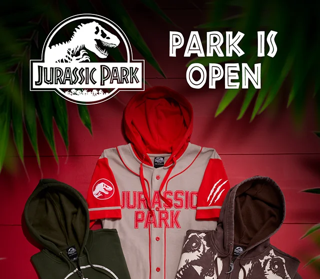 Jurassic Park. The Park Is Open. Shop Now